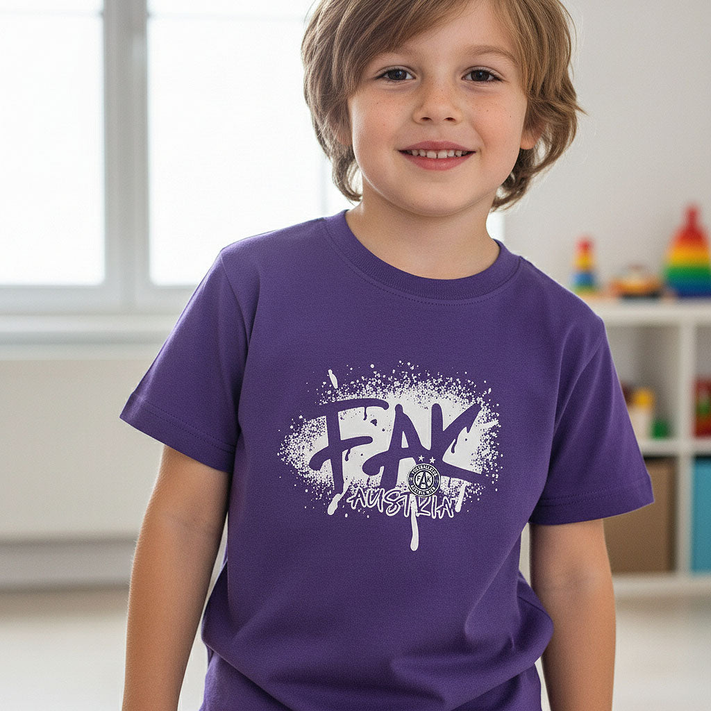 Kinder T-Shirt Graffiti violett