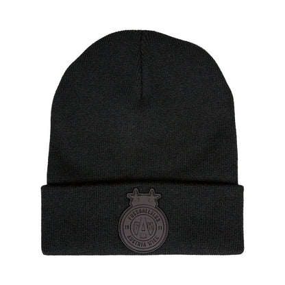 Kinder Haube Logo schwarz