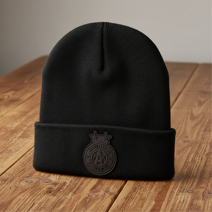 Kinder Haube Logo schwarz