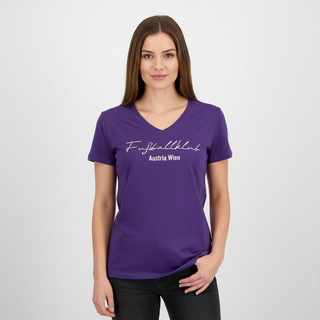 Damen T-Shirt Fußballklub violett