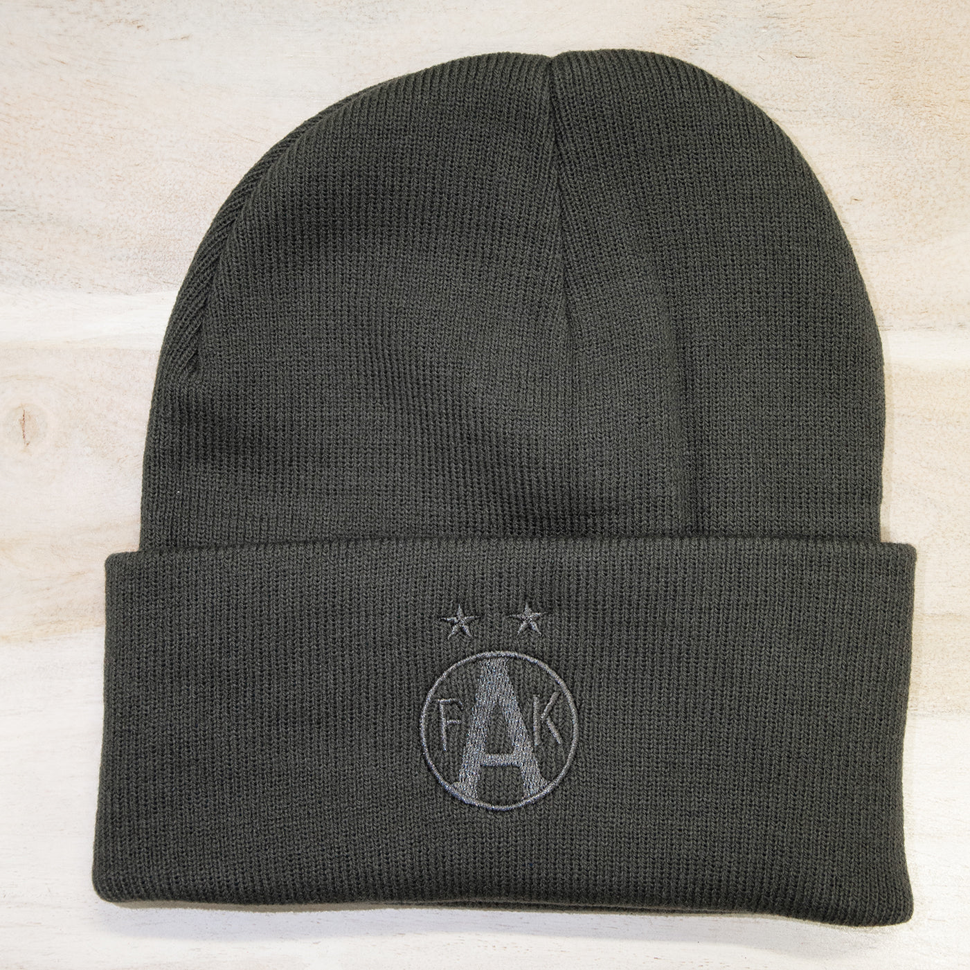 Haube Logo FAK grau